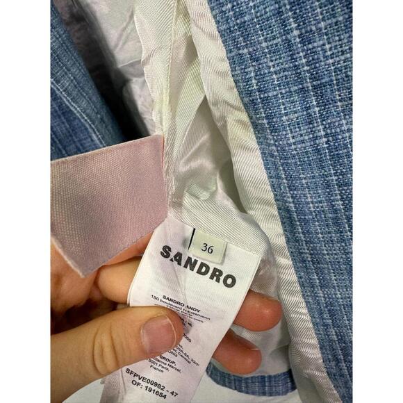 Sandro Blue Nars Blazer Size 36 As Is Condition - Picture 6 of 12
